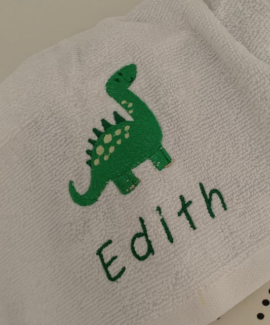 Dinosaur (Green) Felt Trug - Toy Storage Tub - Personalised - Cool Beans Embroidery & Personalisation