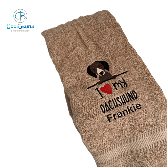 Dog Towels - Dachshund - Personalised