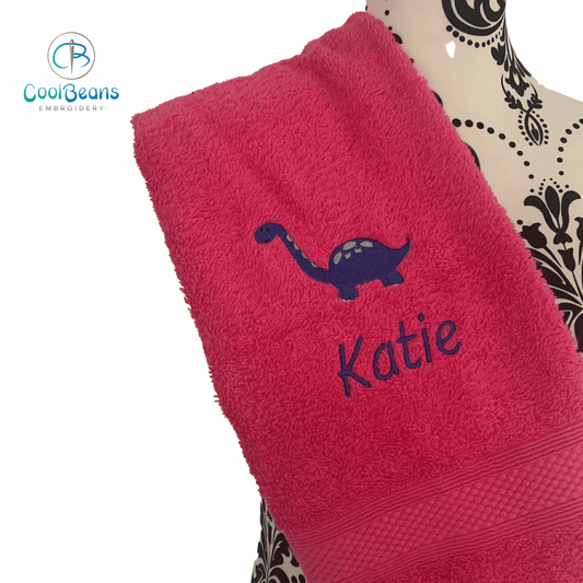 Dinosaur (Blue) Towels - Personalised - Cool Beans Embroidery & Personalisation