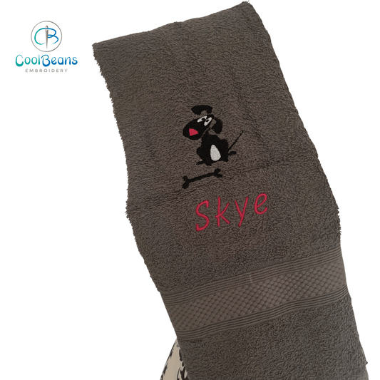 Dog & Bone Towels - Personalised - Cool Beans Embroidery & Personalisation