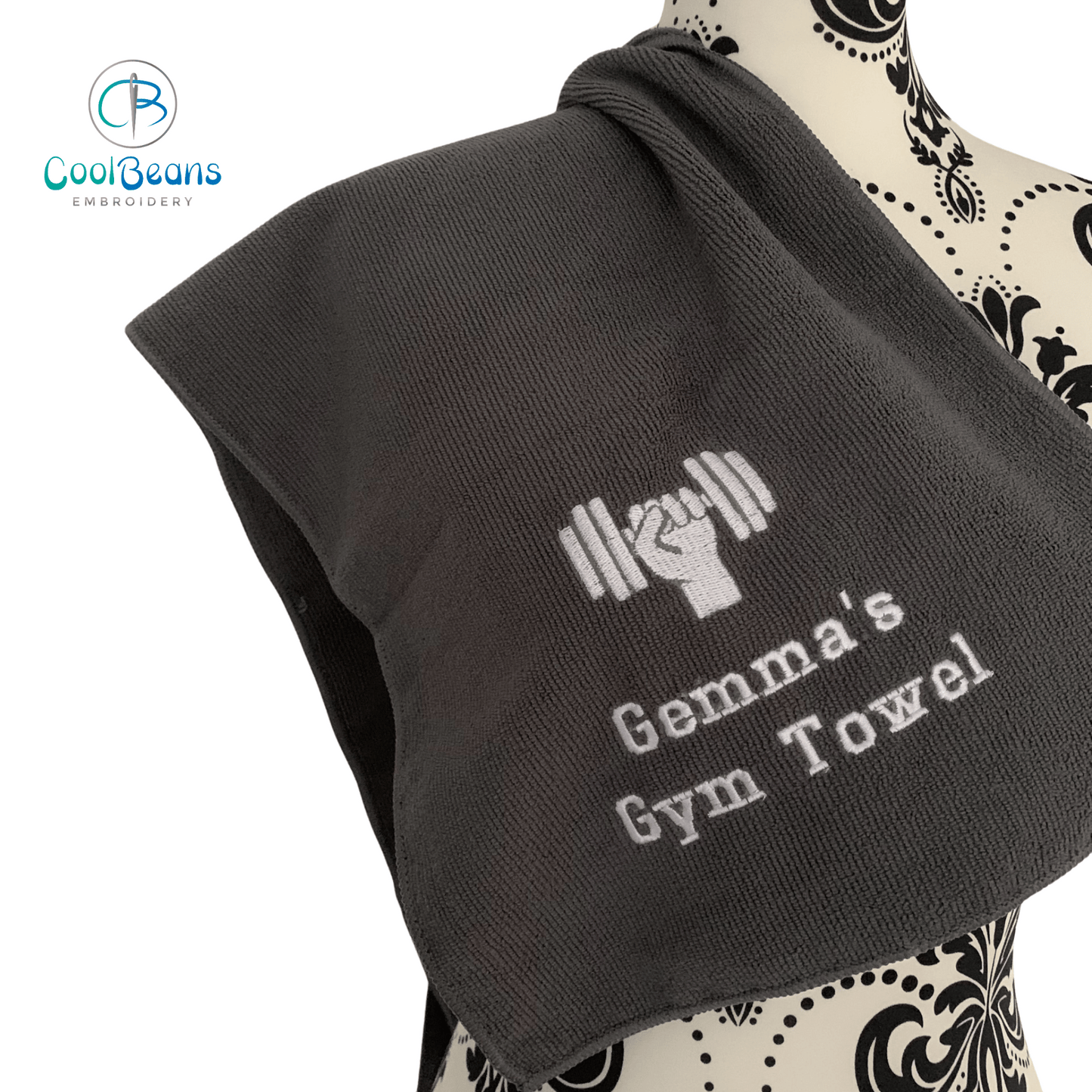 Sports A - Dumbbell Gym Weights Microfibre Towel - Personalised