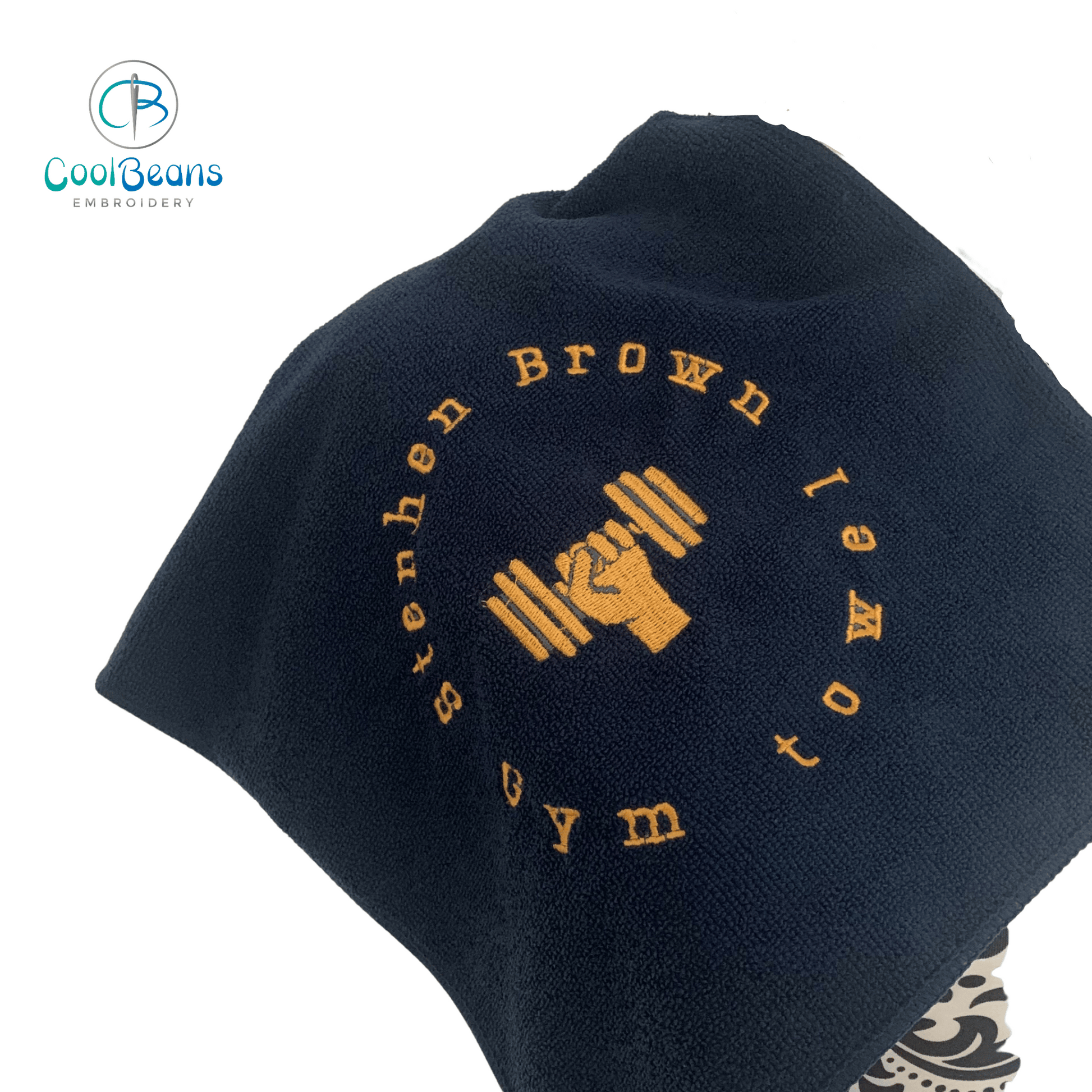 Dumbbell Gym Weights Microfibre Towel - Navy