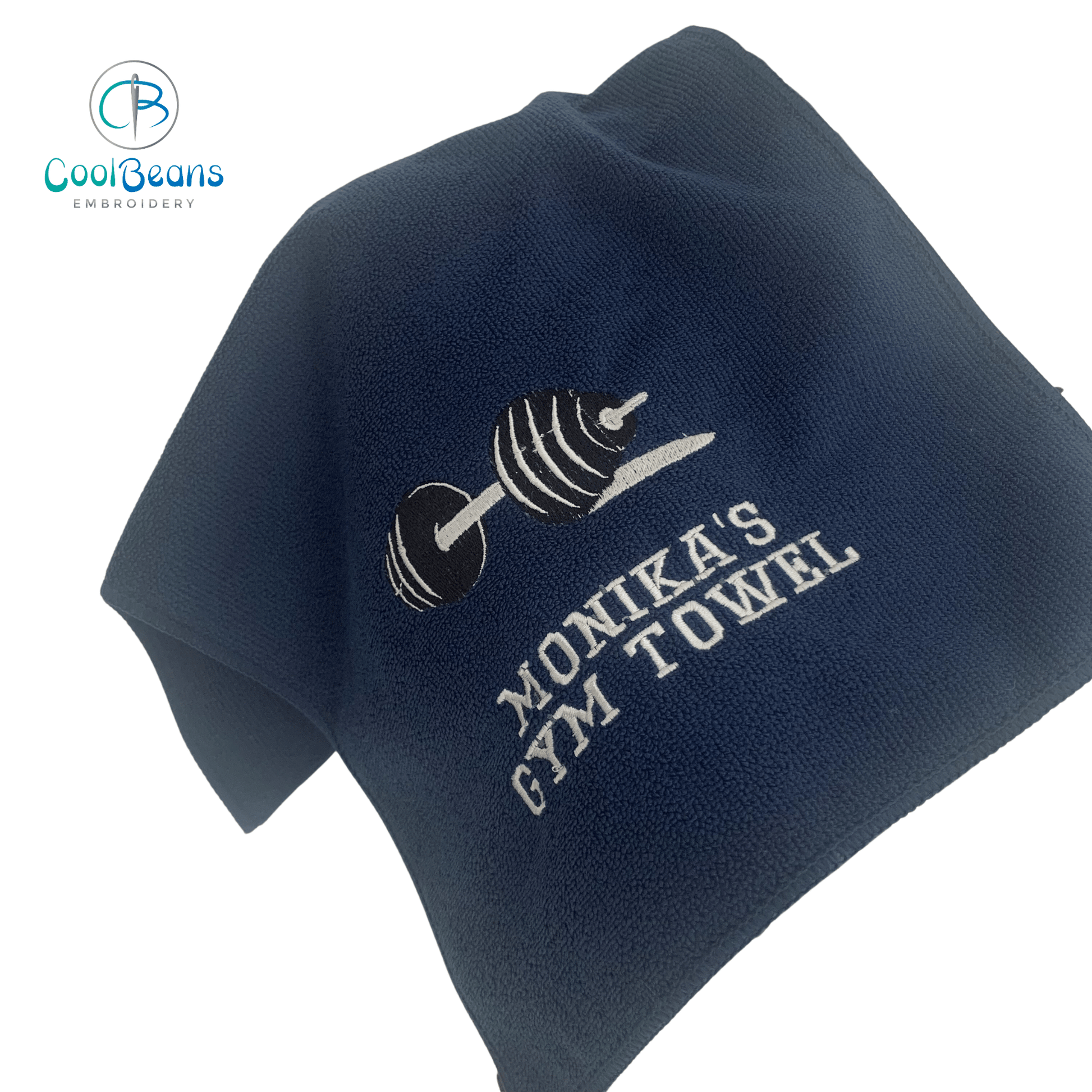 Sports - Dumbbell Gym Weights Microfibre Towel - Personalised - Cool Beans Embroidery & Personalisation