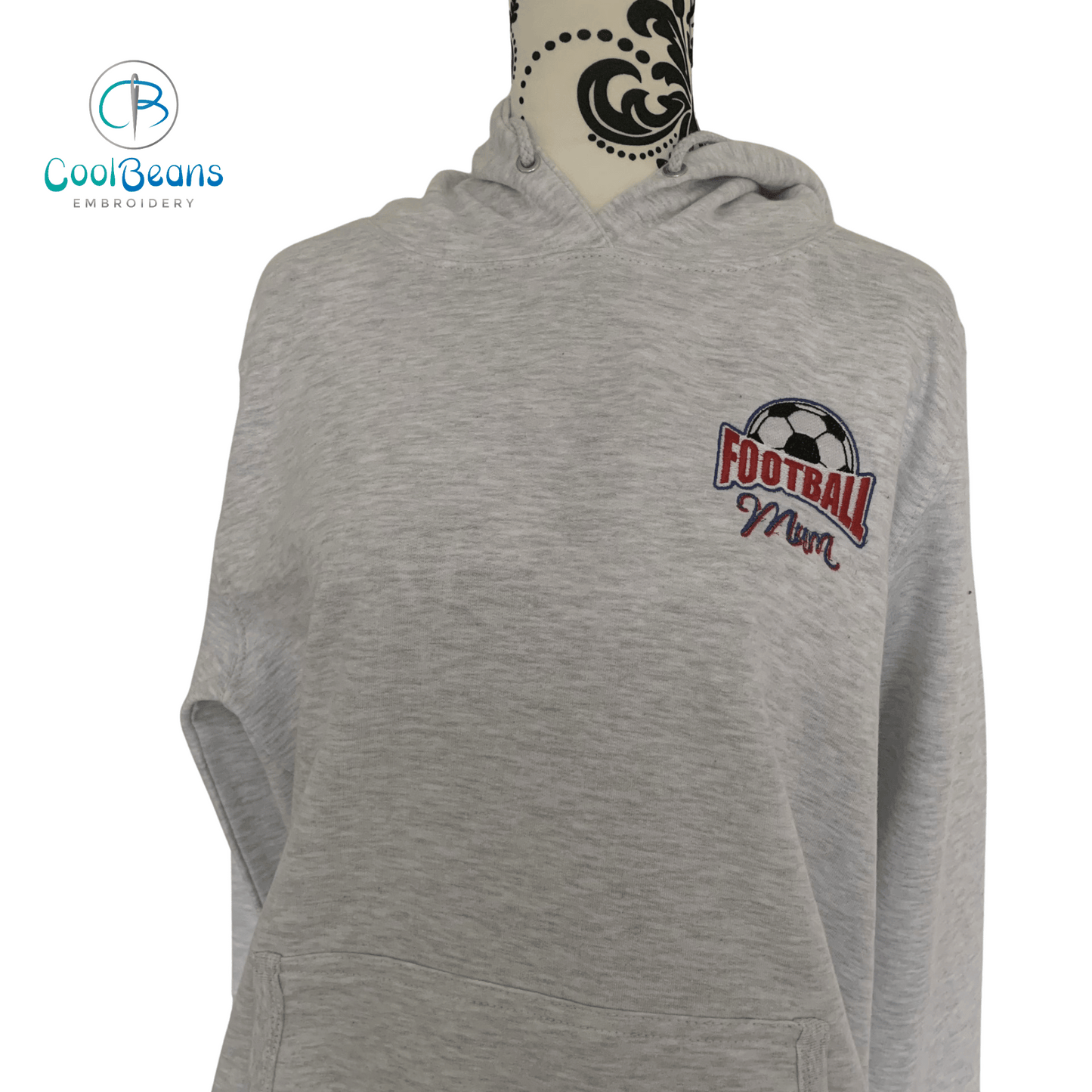 Football Mum Embroidered Personalised Hoodie