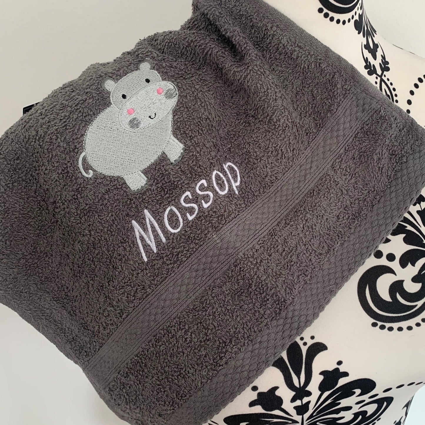 Hippo Towels- Personalised - Cool Beans Embroidery & Personalisation