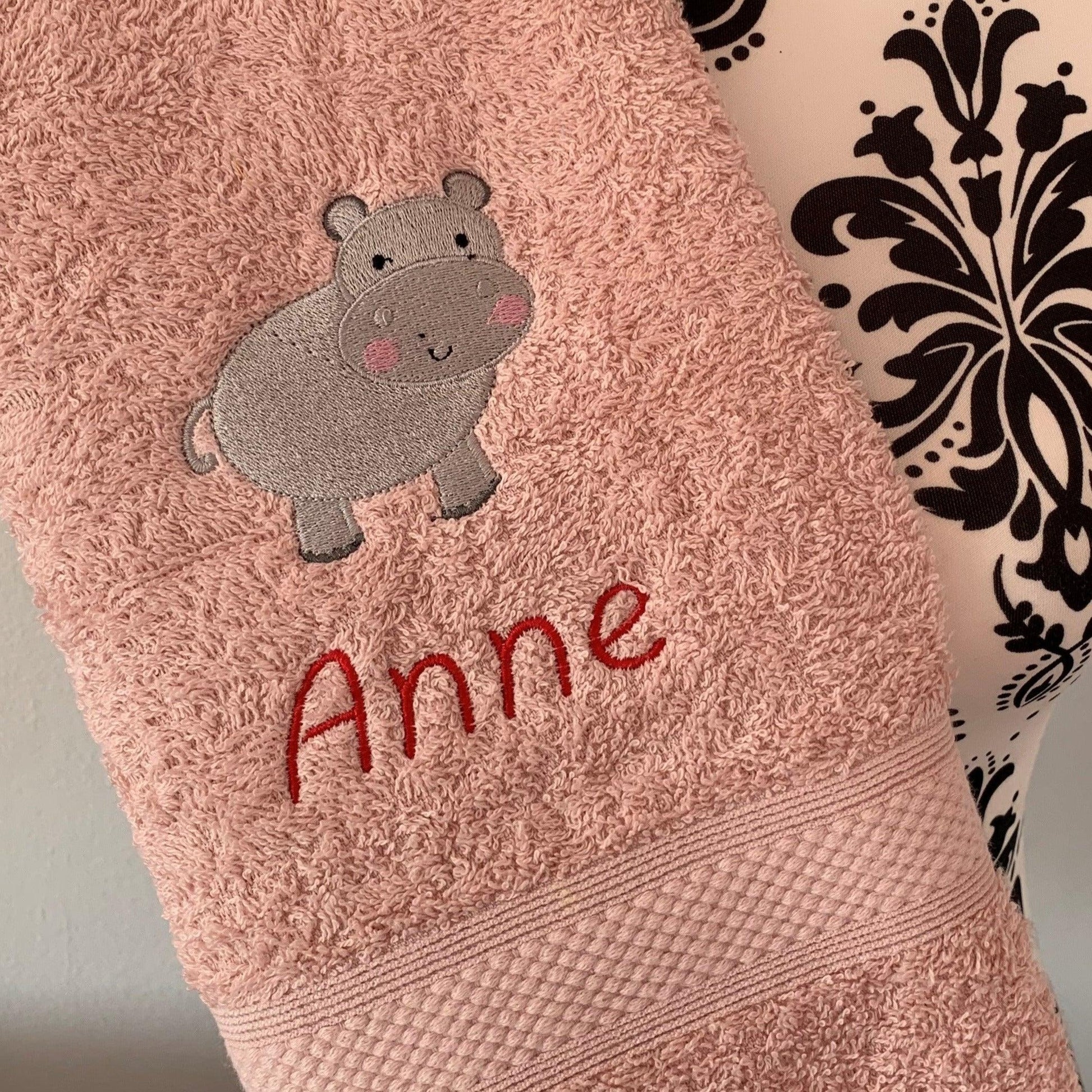 Hippo Towels- Personalised - Cool Beans Embroidery & Personalisation