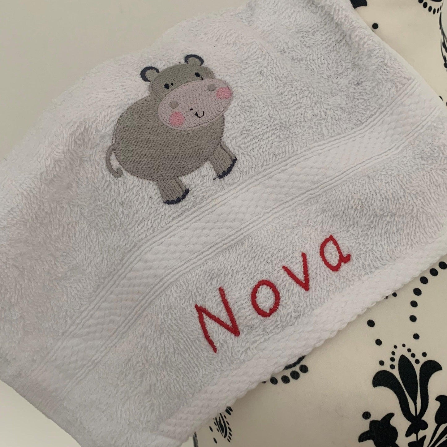 Hippo Towels- Personalised - Cool Beans Embroidery & Personalisation