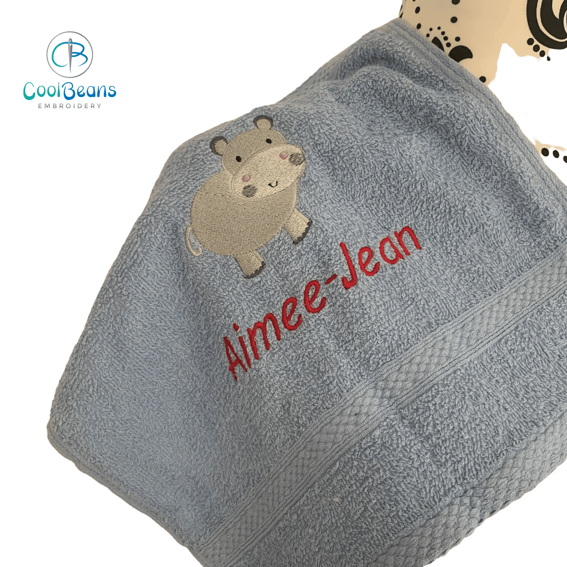 Hippo Towels- Personalised - Cool Beans Embroidery & Personalisation