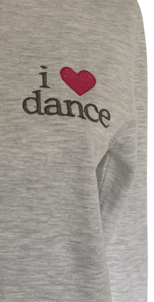 I Love Dance Embroidered Personalised Sweatshirt