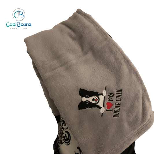 Pet Fleece Blanket - Border Collie (Corner) - Personalised