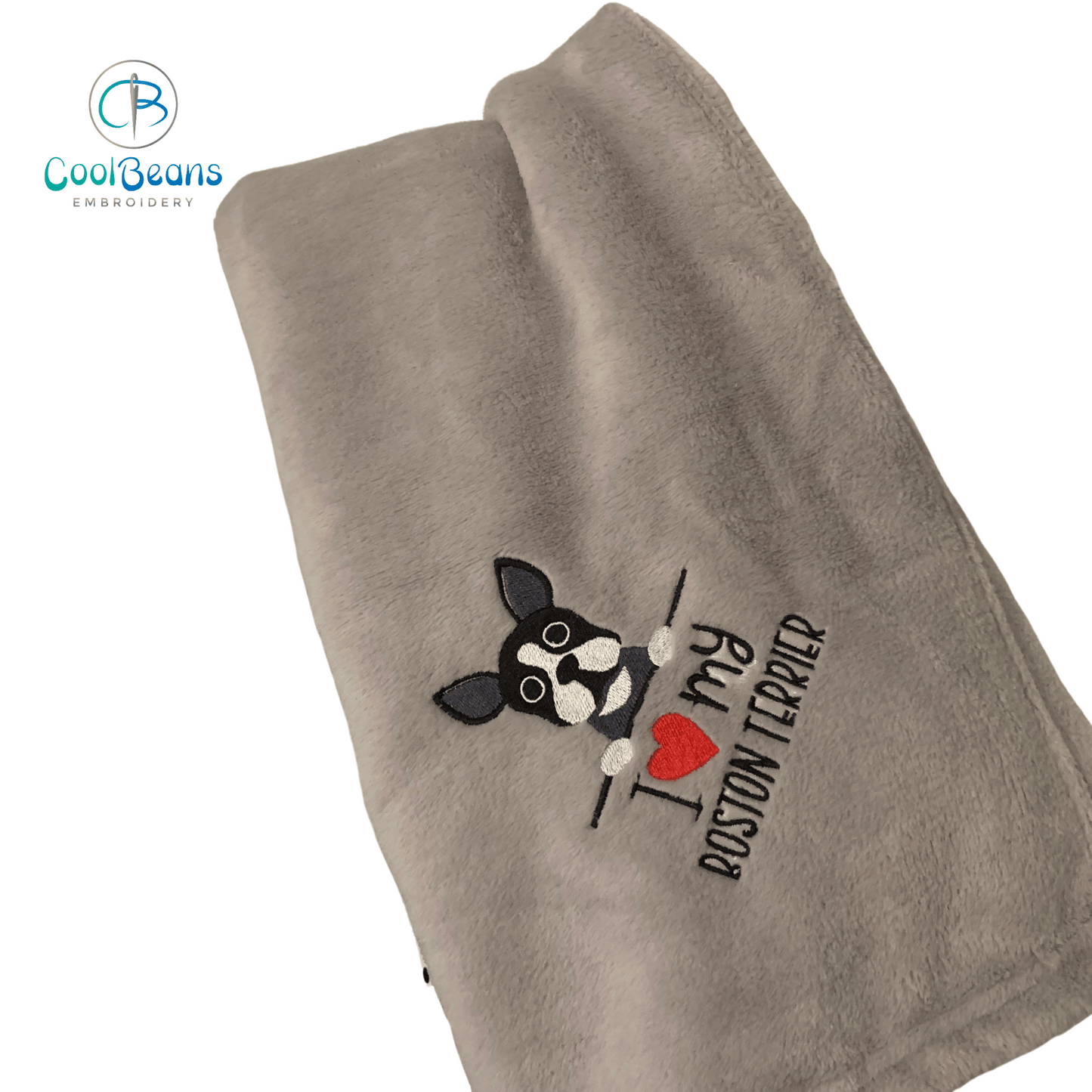 Pet Fleece Blanket - Boston Terrier (Corner) - Personalised