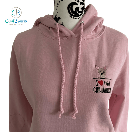 Chihuahua Dog Embroidered Personalised Hoodie