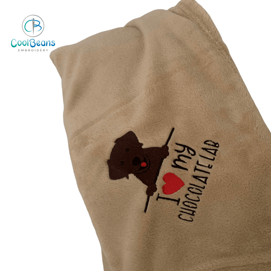 Pet Fleece Blanket - Chocolate Labrador (Corner) - Personalised