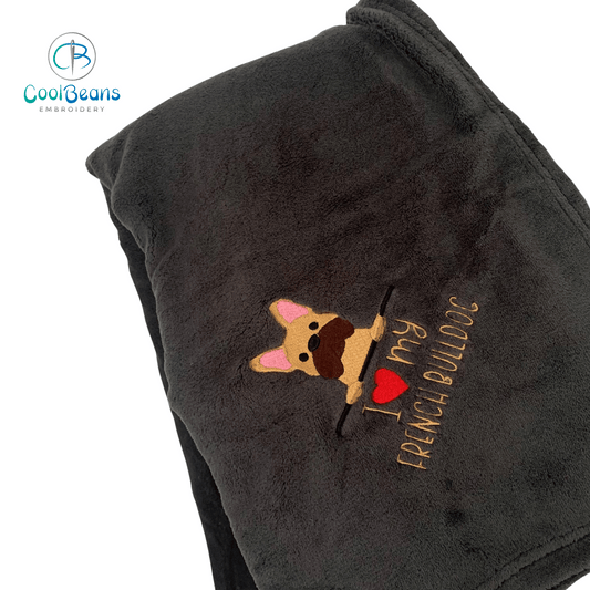 Pet Fleece Blanket - French Bulldog (Corner) - Personalised (Copy)