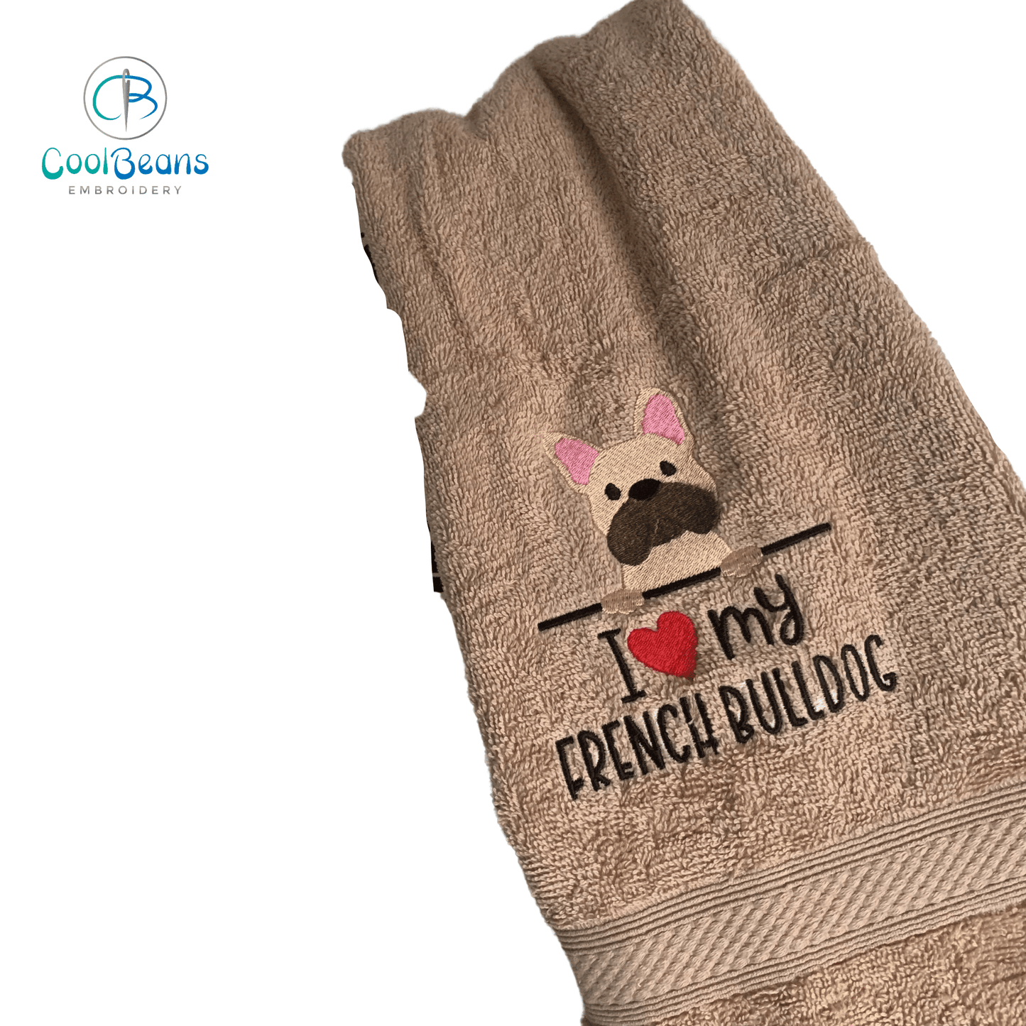 Dog Towels - I Love my French Bulldog - Personalised