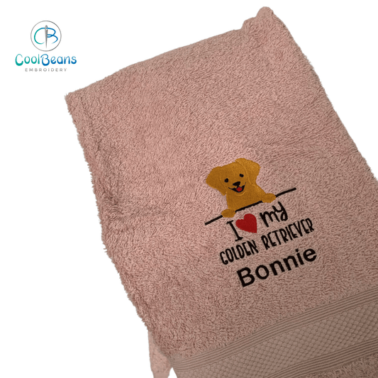 Dog Towels - Golden Retriever - Personalised