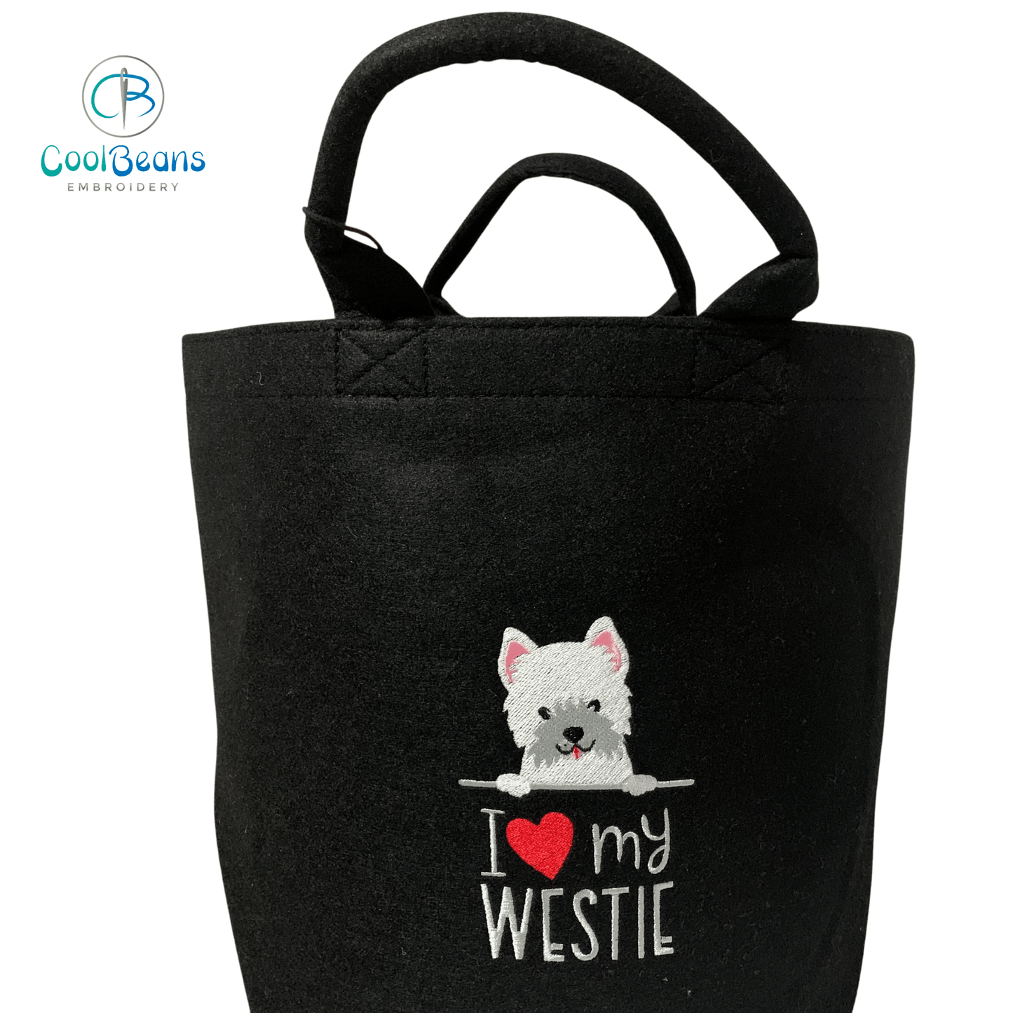 Westie Toy/Blanket Storage - Pet Felt Trug - Pet Storage Tub - Personalised