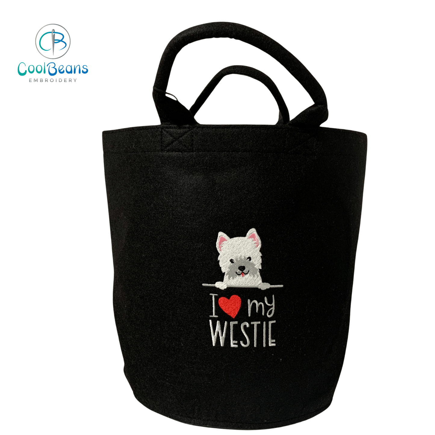 Westie Toy/Blanket Storage - Pet Felt Trug - Pet Storage Tub - Personalised