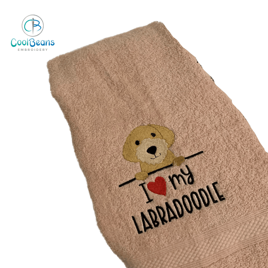 Dog Towels - Labradoodle - Personalised