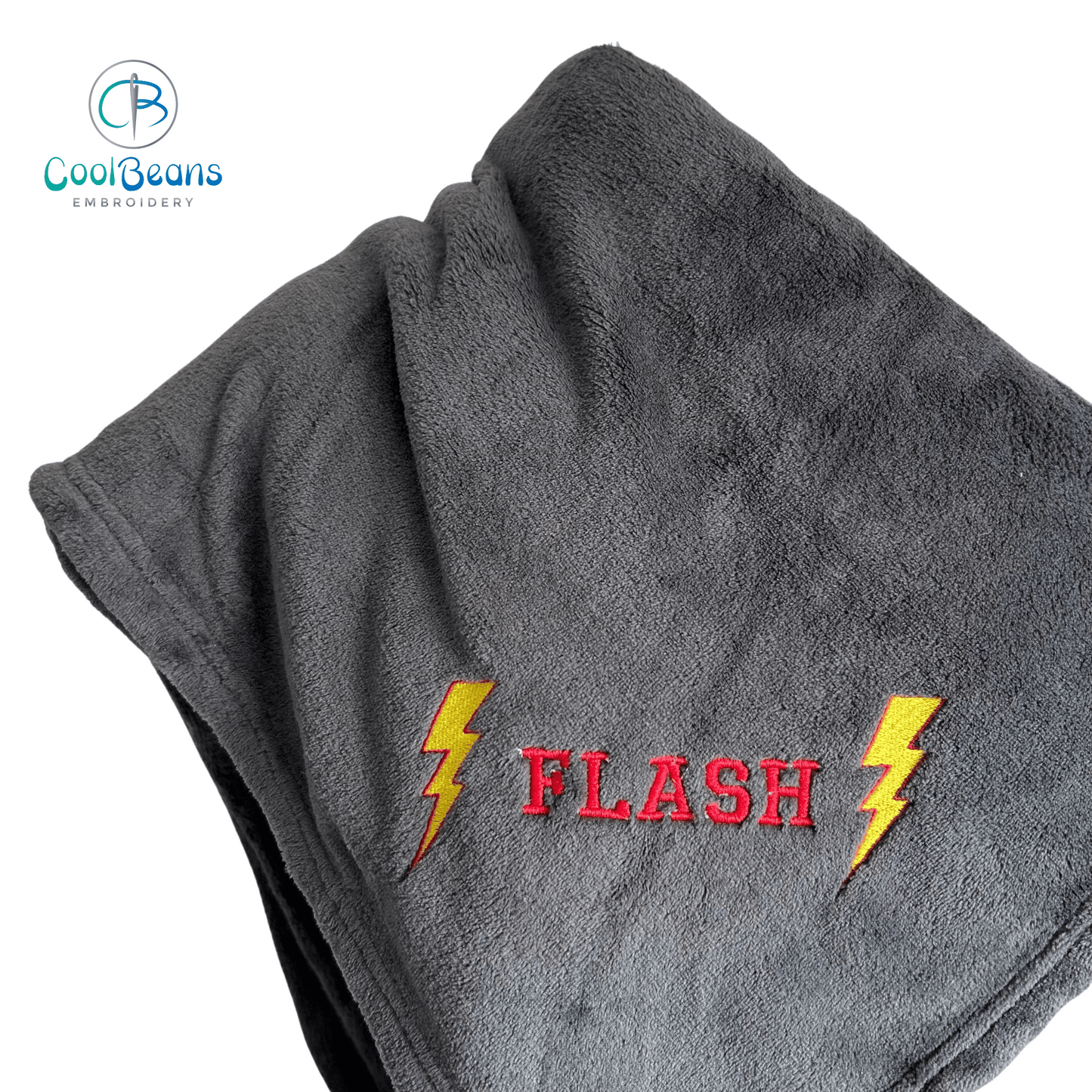 Pet Fleece Blanket - Lightening Bolts - Personalised