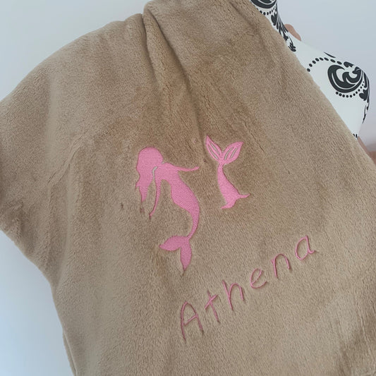 Mermaid - Kids Large Fleece Blanket - Personalised - Cool Beans Embroidery & Personalisation