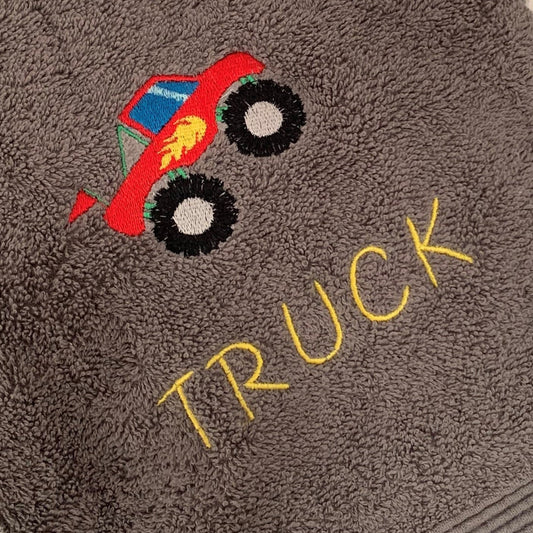 Monster Truck Canvas Trug - Toy Storage Tub - Personalised - Cool Beans Embroidery & Personalisation