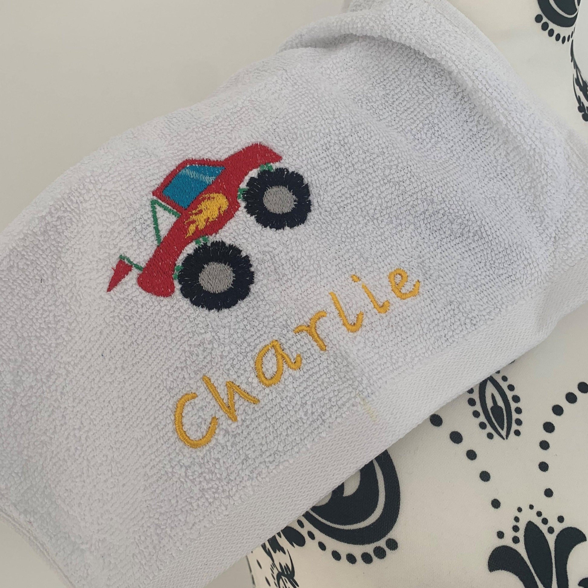 Monster Truck Towels - Personalised - Cool Beans Embroidery & Personalisation