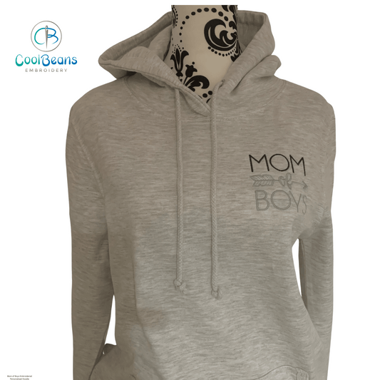 Mom of Boys Embroidered Personalised Hoodie