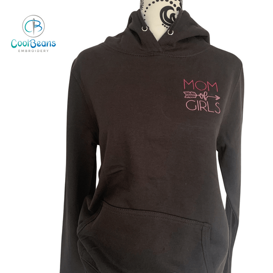 Mom of Girls Embroidered Personalised Hoodie