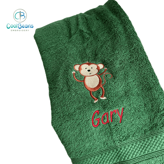 Monkey Waving Towels - Personalised