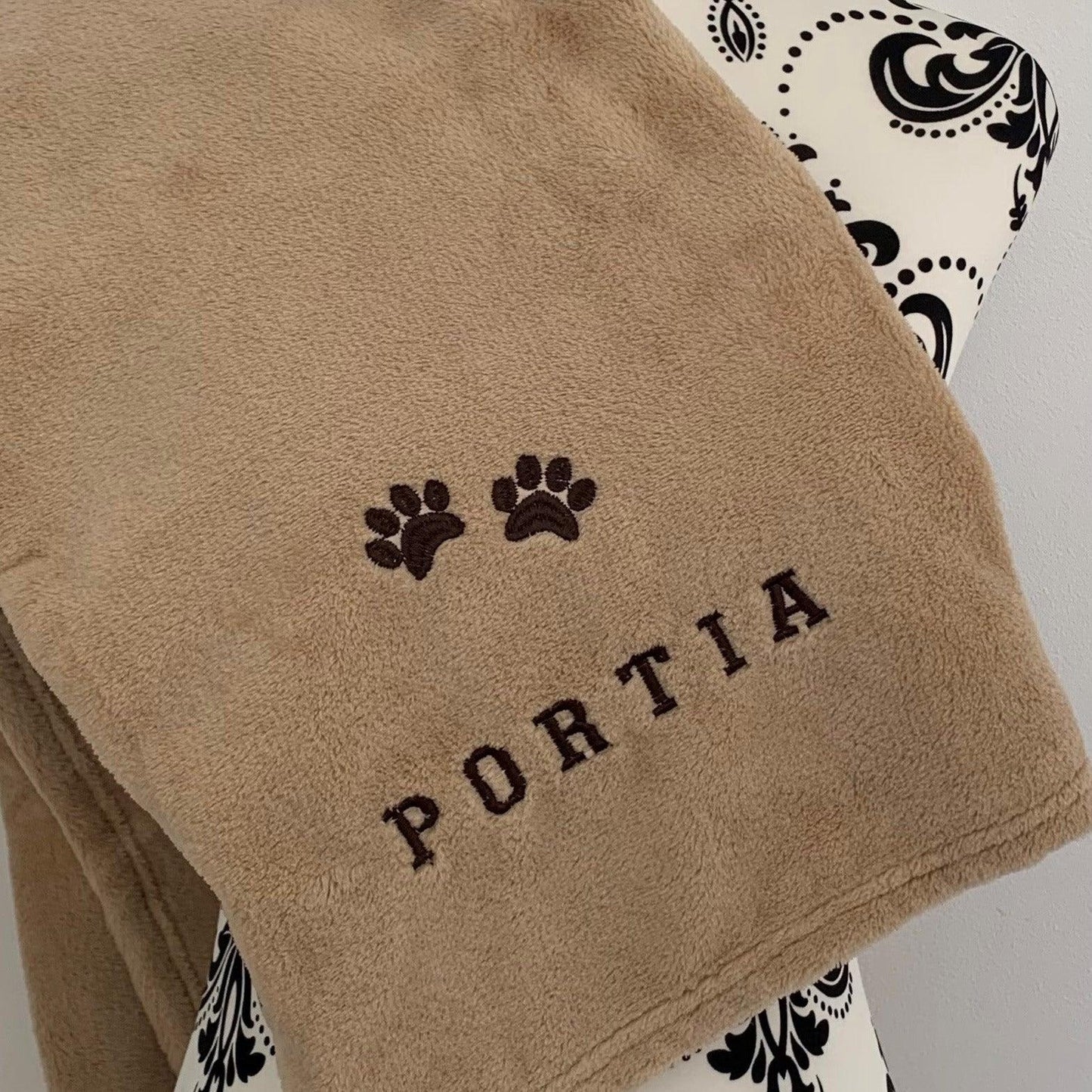 Pet Fleece Blanket - Paw Prints - Personalised - Cool Beans Embroidery & Personalisation