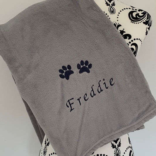 Pet Fleece Blanket - 2 Paws - Personalised - Cool Beans Embroidery & Personalisation