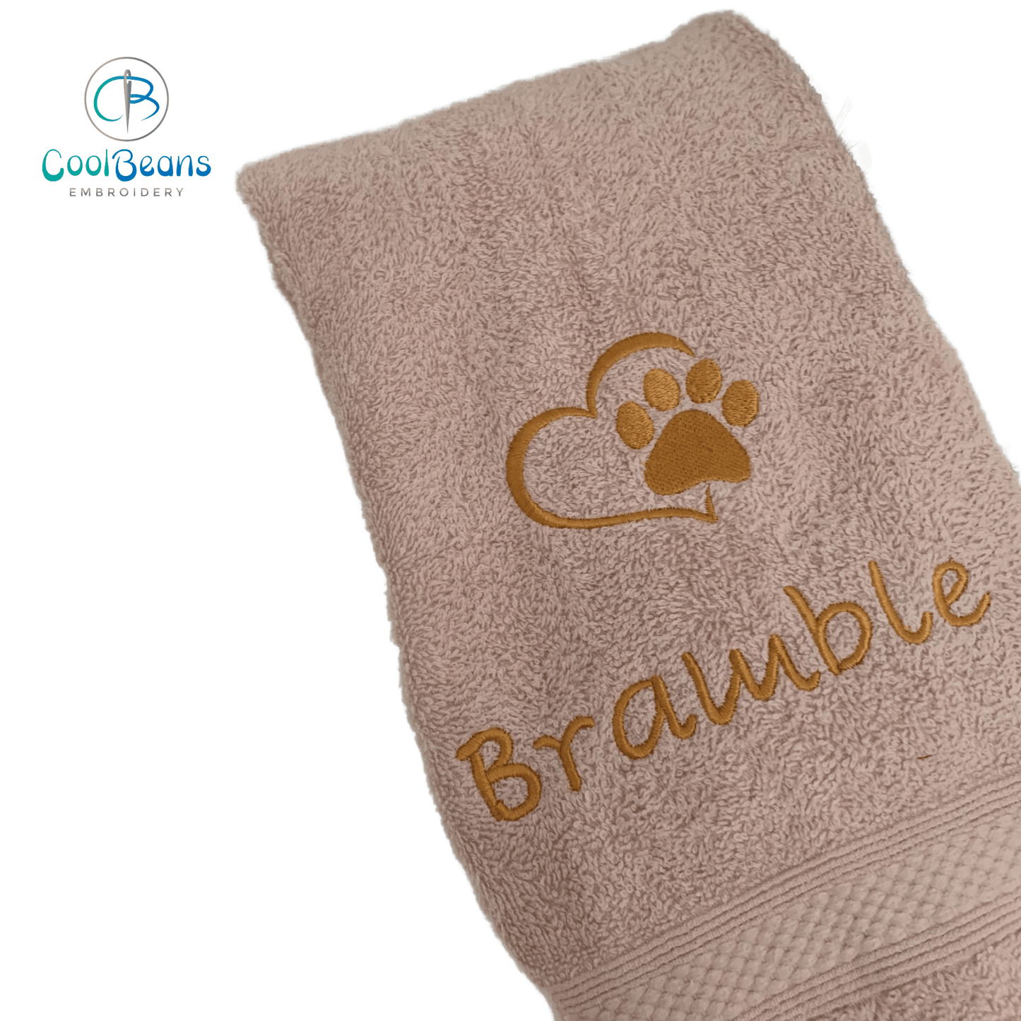 Dog Towels - Paw in Heart - Personalised