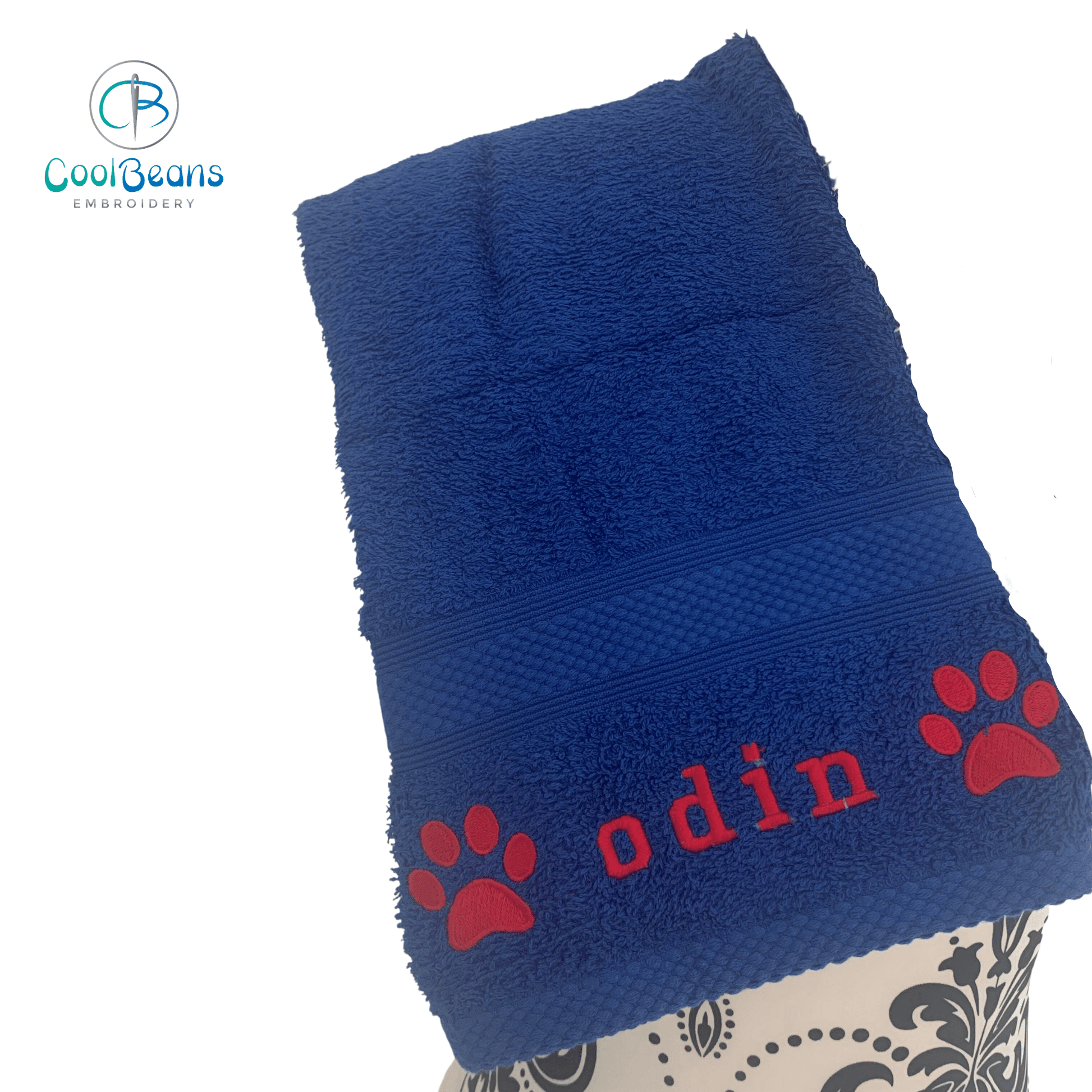 Dog Towels - Paws Side - Personalised - Font A - Cool Beans Embroidery & Personalisation