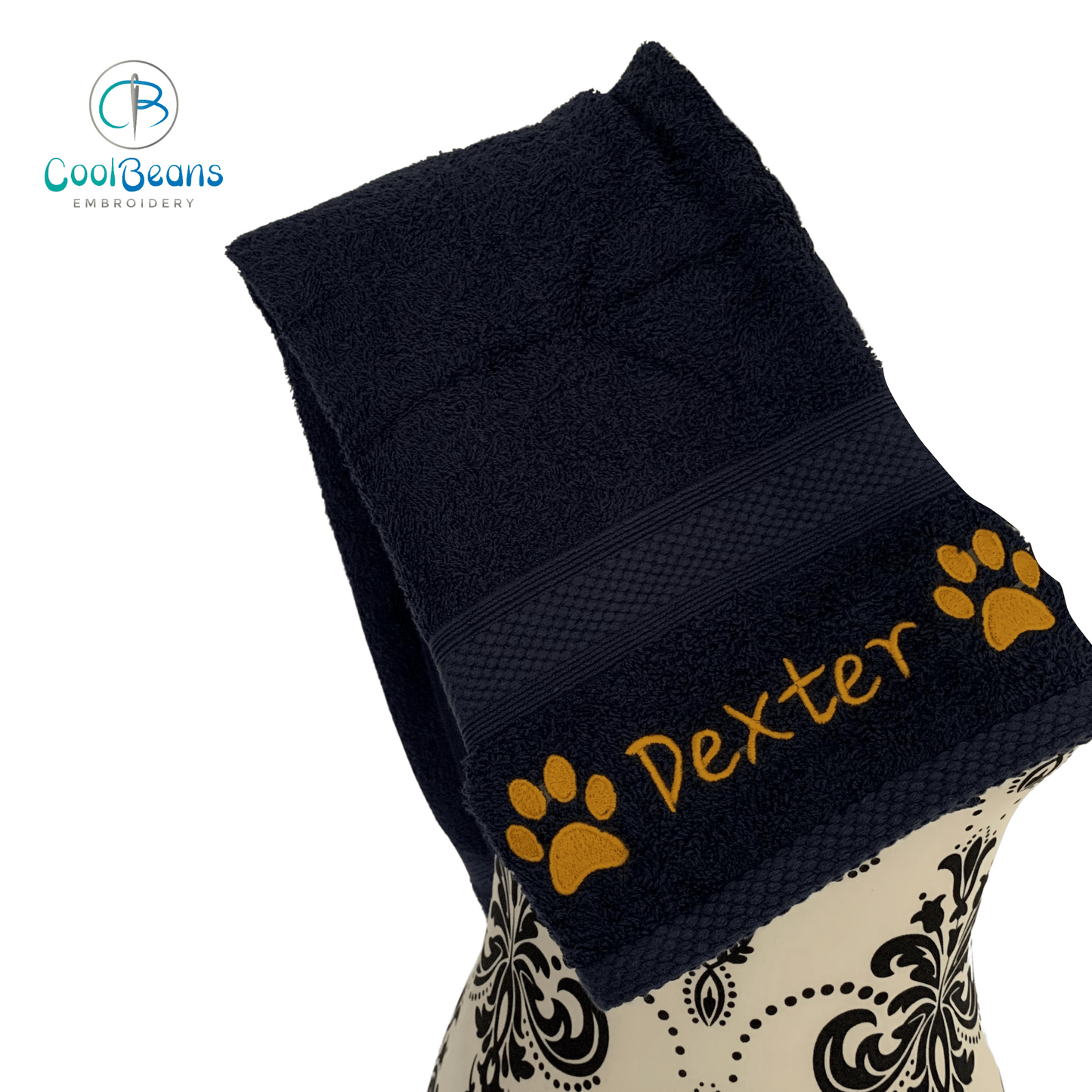 Dog Towels - Paws Side - Personalised - Font C