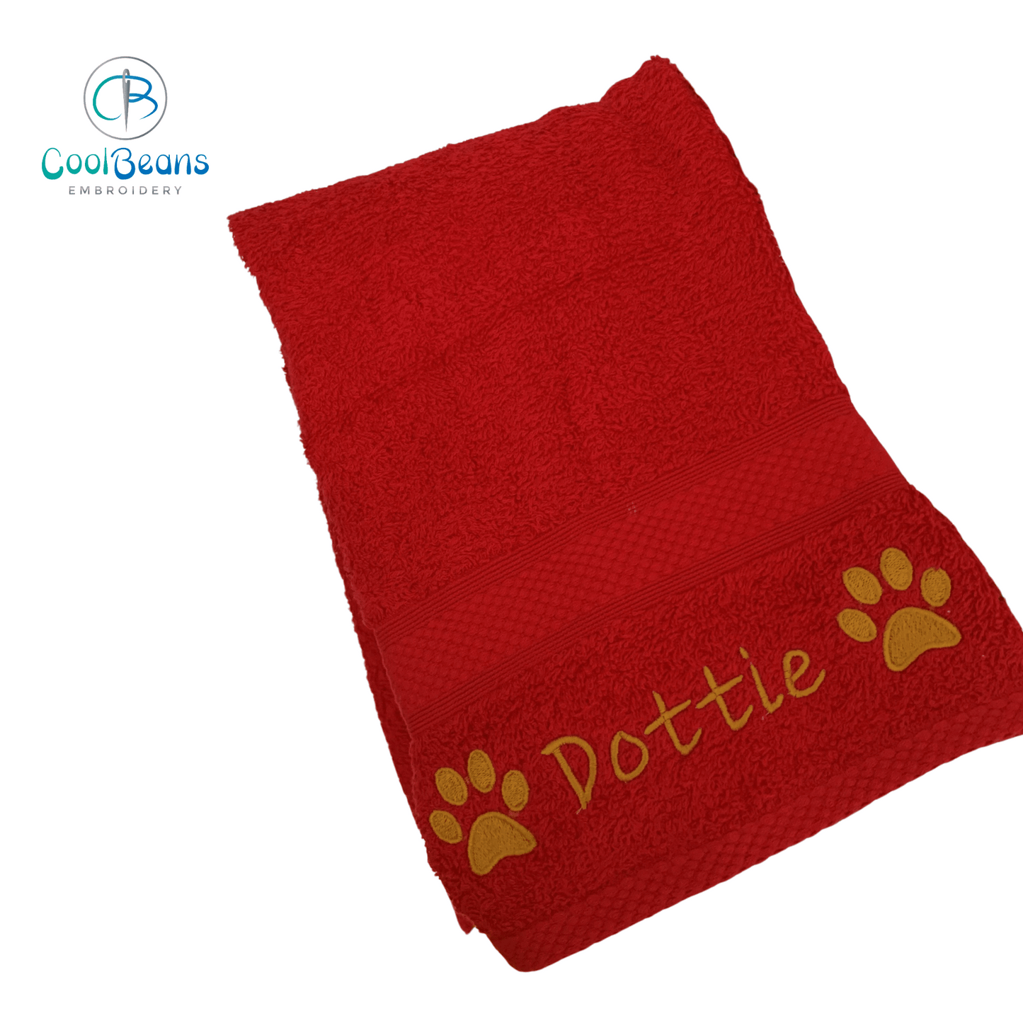 Dog Towels - Paws Side - Personalised - Font C