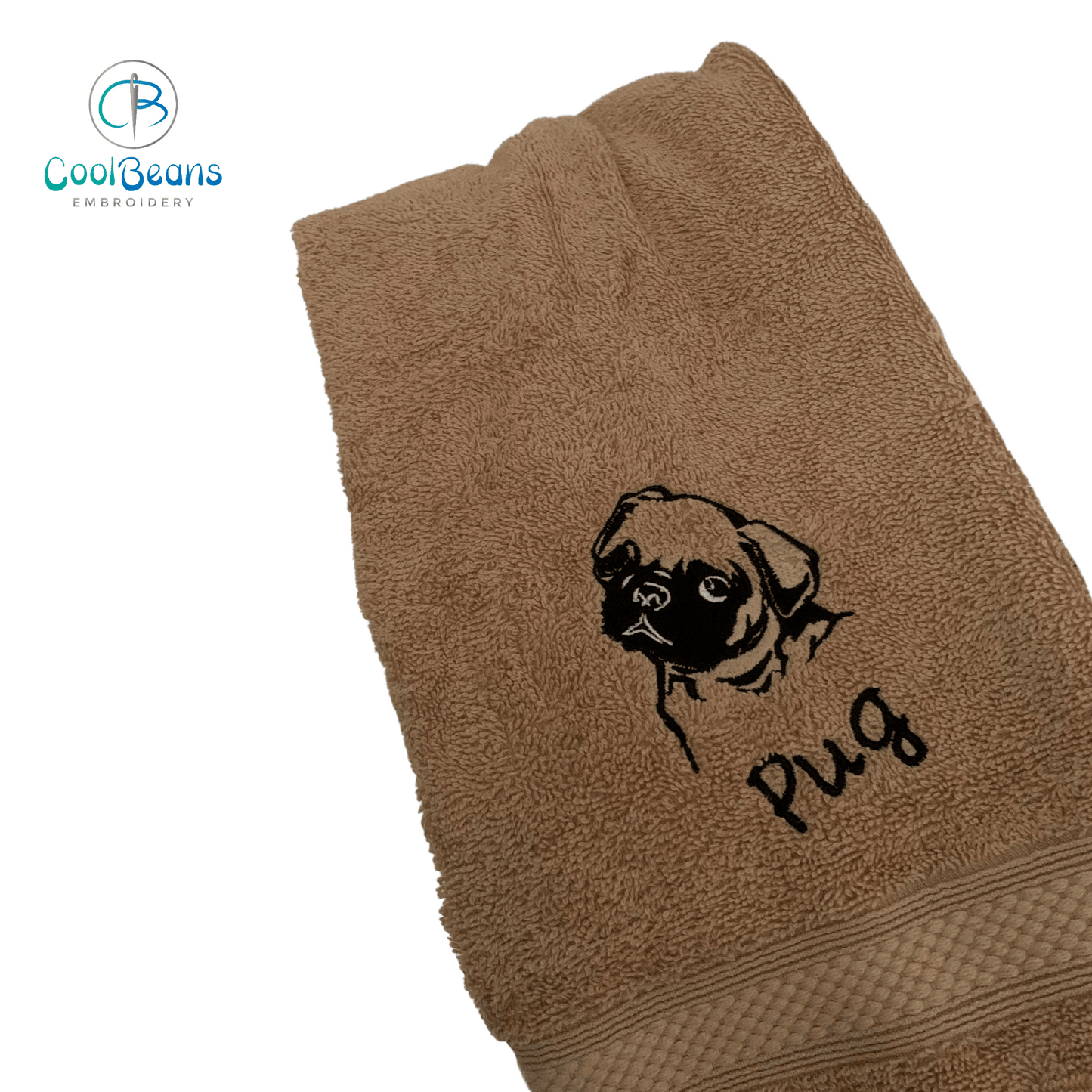 Dog Towels - Pug - Personalised