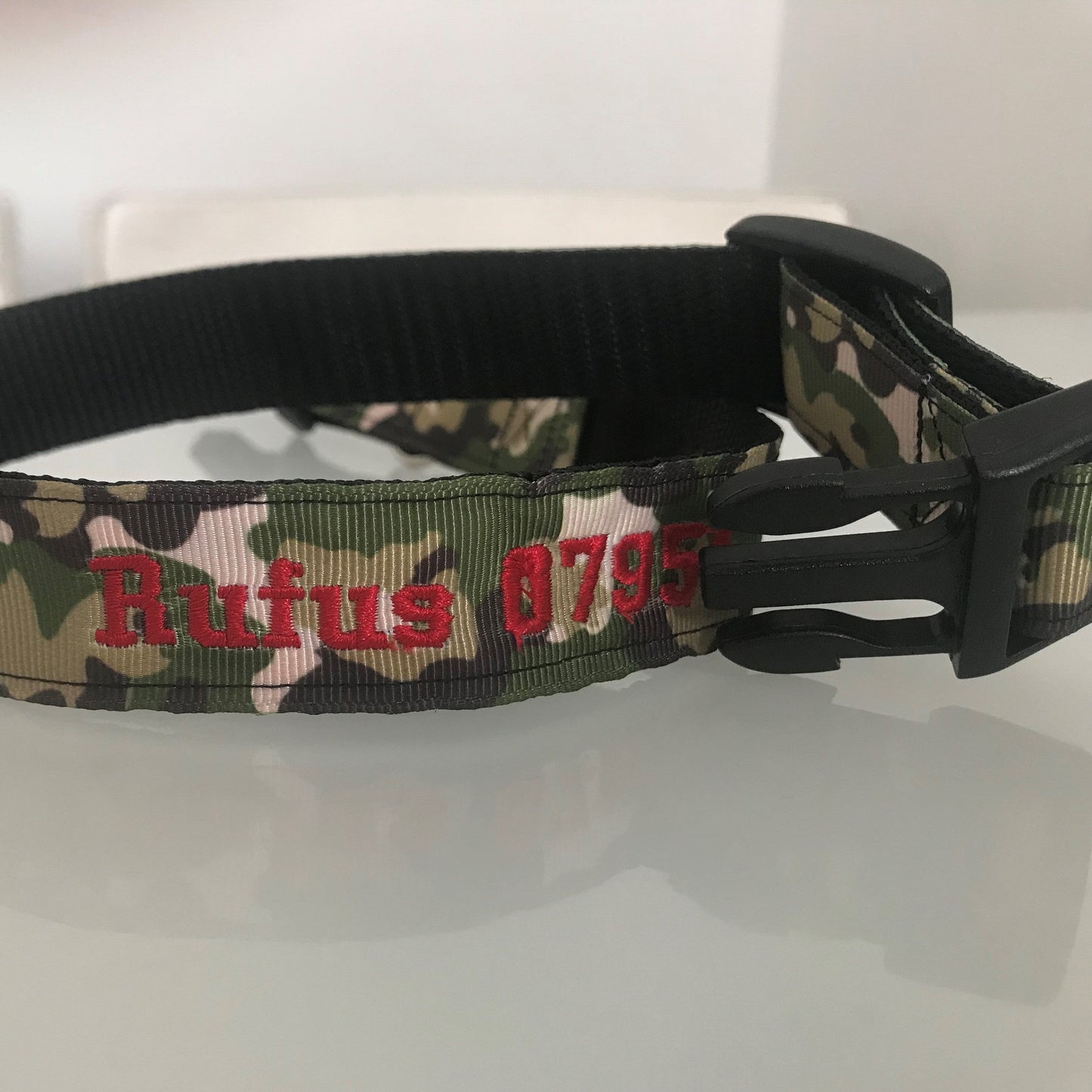 Dog Collar - Camouflage - Handcrafted - Personalised - 25mm - Cool Beans Embroidery & Personalisation