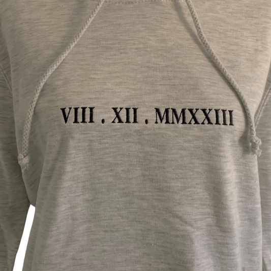 Roman Numerals Embroidered Personalised Sweatshirt