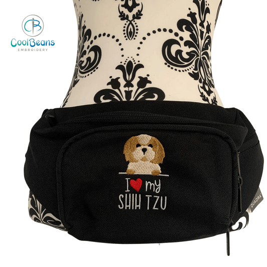 Dog Walking - I Love my Shih tzu - Belt Bag / 4 Zip Bumbag