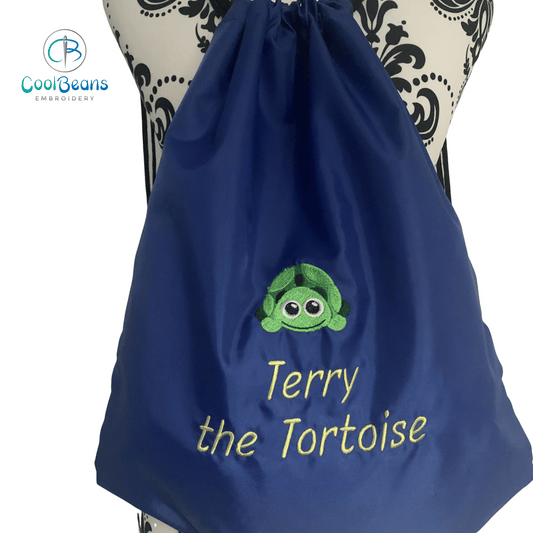 Tortoise A Drawstring Gym Bag - Personalised