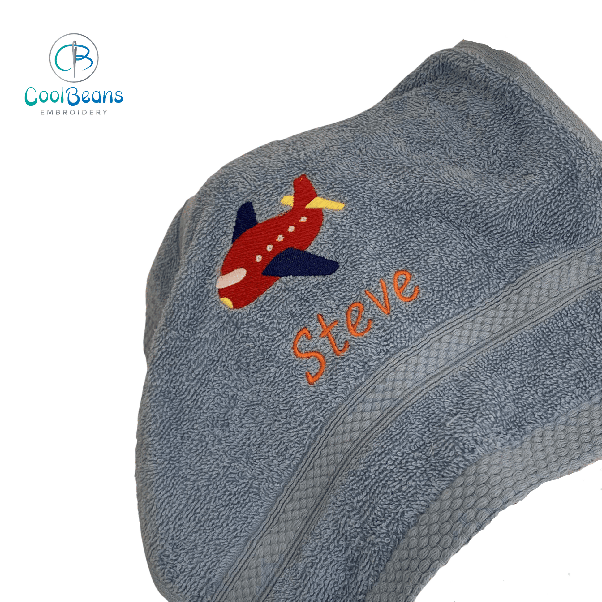 Toy Plane - Aeroplane Towels - Personalised - Cool Beans Embroidery & Personalisation