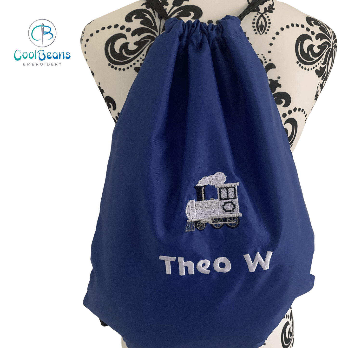 Train Drawstring Gym Bag - Personalised