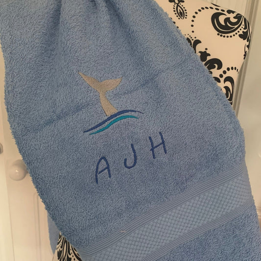 Whale Tail Towels - Personalised - Cool Beans Embroidery & Personalisation