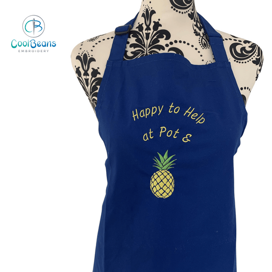 Apron - Pineapple - Personalised - Cool Beans Embroidery & Personalisation