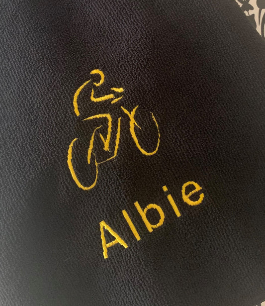 Cycling Towel - Grommet & Hook - 550gsm - Personalised - Cool Beans Embroidery & Personalisation