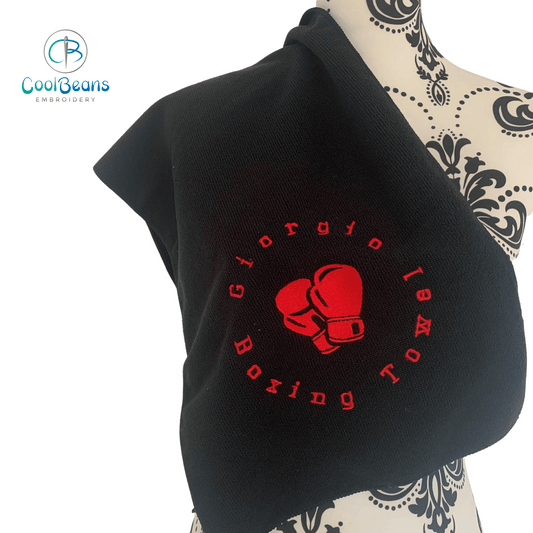 Sports - Boxing (Circular Text) Microfibre Towel - Personalised - Cool Beans Embroidery & Personalisation