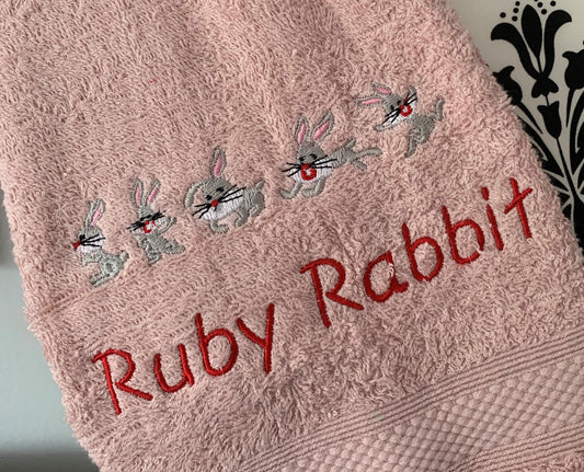 Bunny Rabbit Canvas Trug - Toy Storage Tub - Personalised - Cool Beans Embroidery & Personalisation