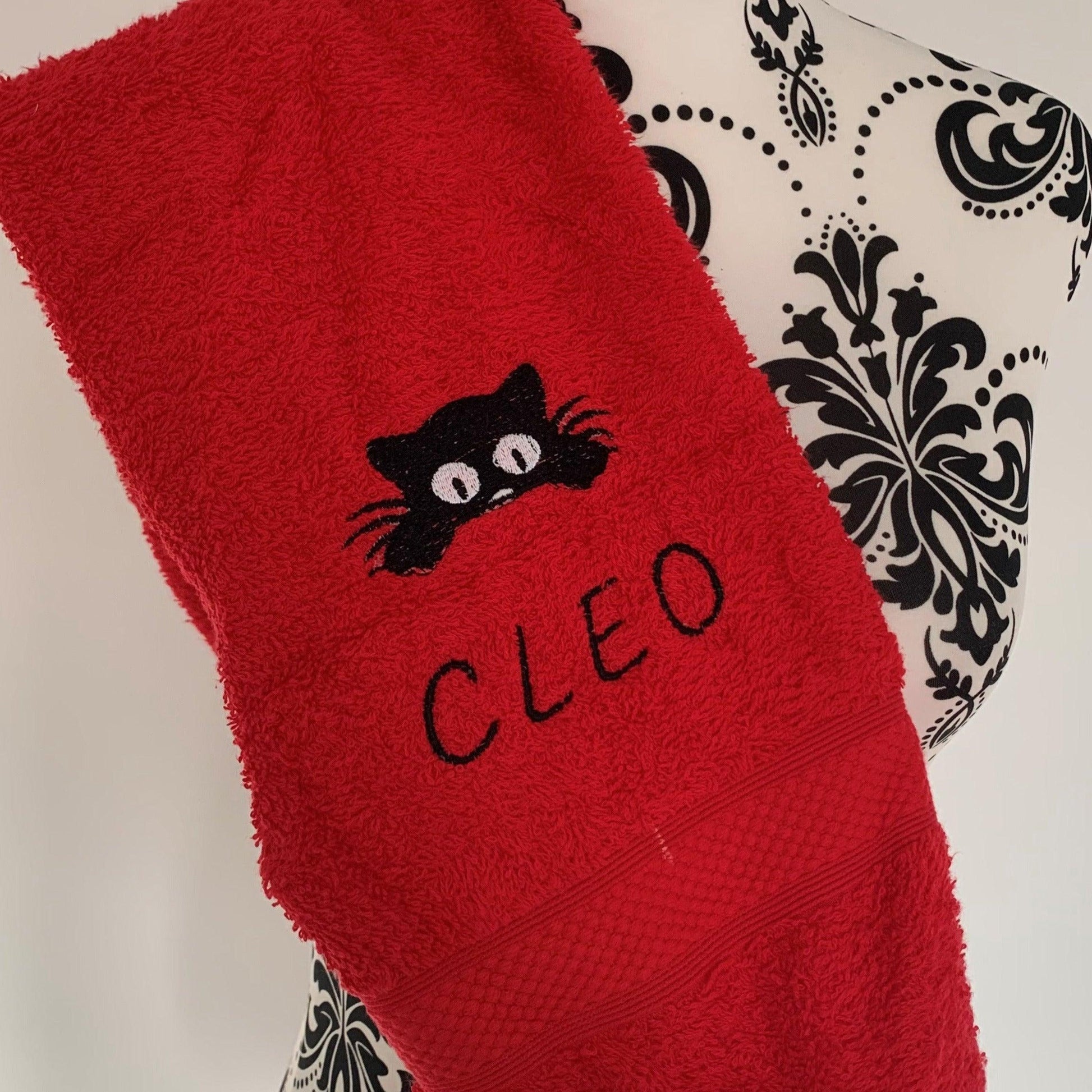 Cat Towels - Personalised - Cool Beans Embroidery & Personalisation