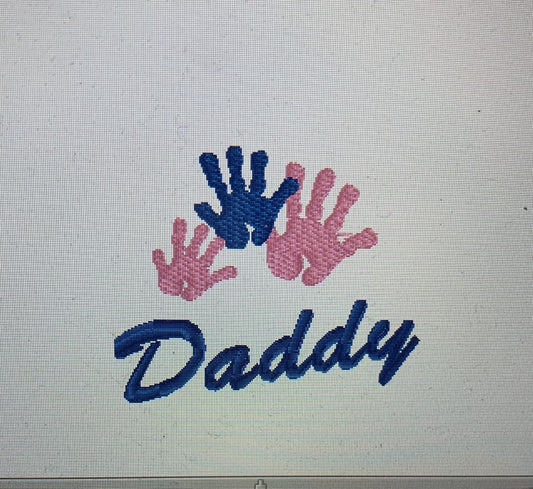 Daddy -  Childrens Handprints Embroidered Personalised Sweatshirt